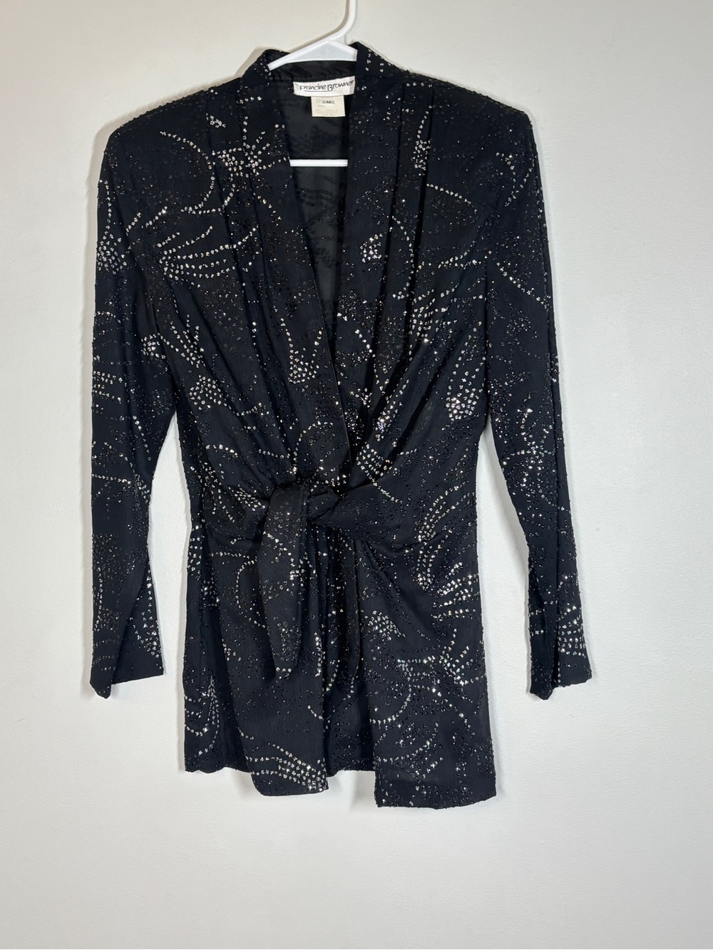 Francine Browner Black Sequin blazer top